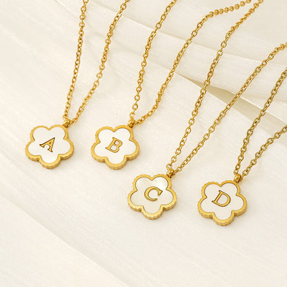 Flower Initial Necklace