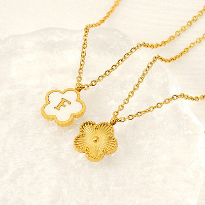 Flower Initial Necklace