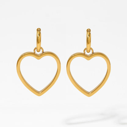 Golden Love Heart Earrings